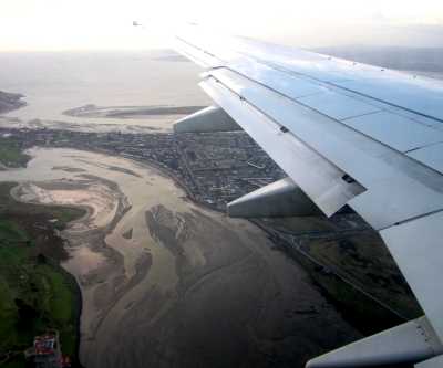 Arrival in Ireland, over Dublin