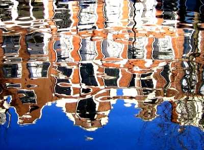 House reflections in canal