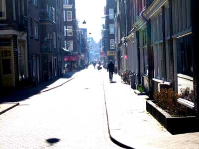 Back-lighting in backstreet, Amsterdam