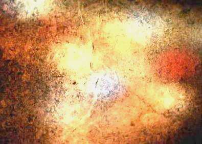 Coloured light from church window