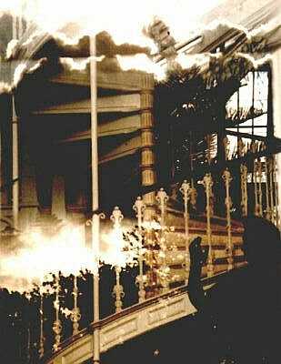 Statue and spiral staircase