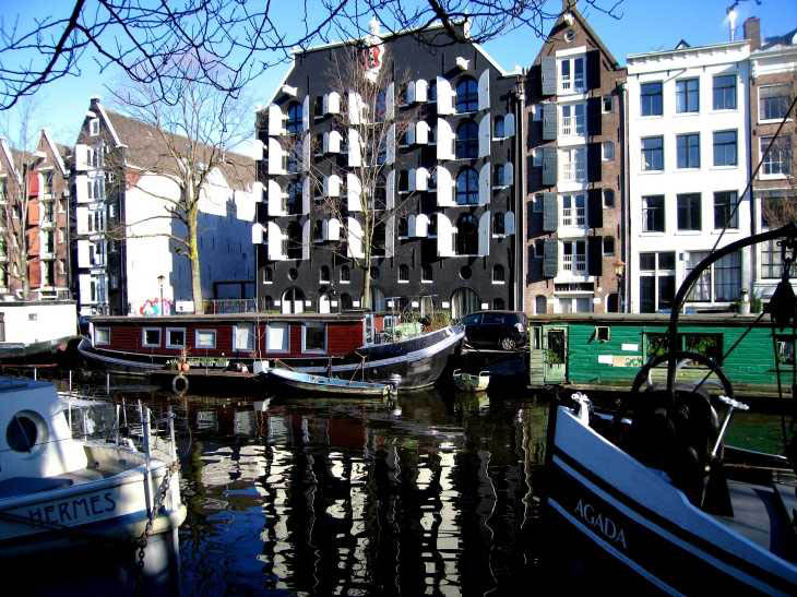 Houses by canal, Amsterdam