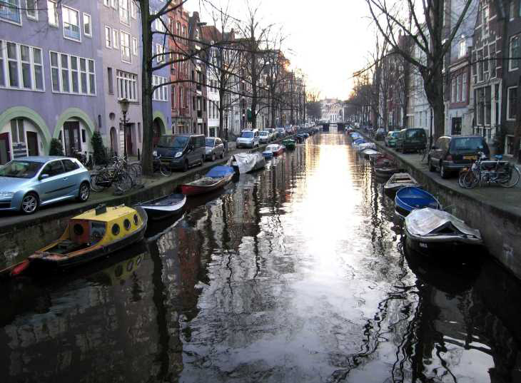 Canal view with calm reflections
