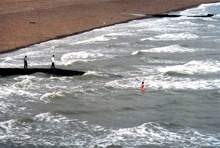 Breakwater on the beach, Brighton, Sussex