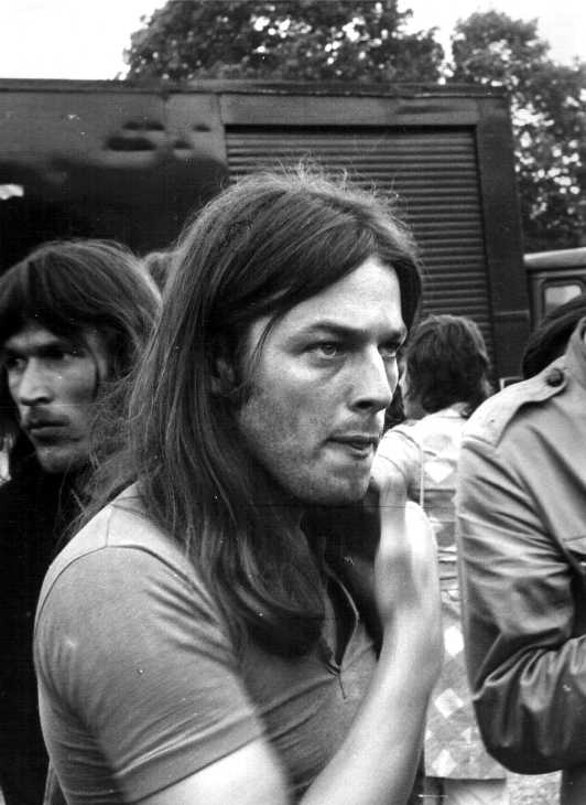 David Gilmour of Pink Floyd at Hyde Park, London c.1970