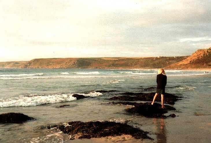 Sennen Cove, Cornwall, beach at sunset