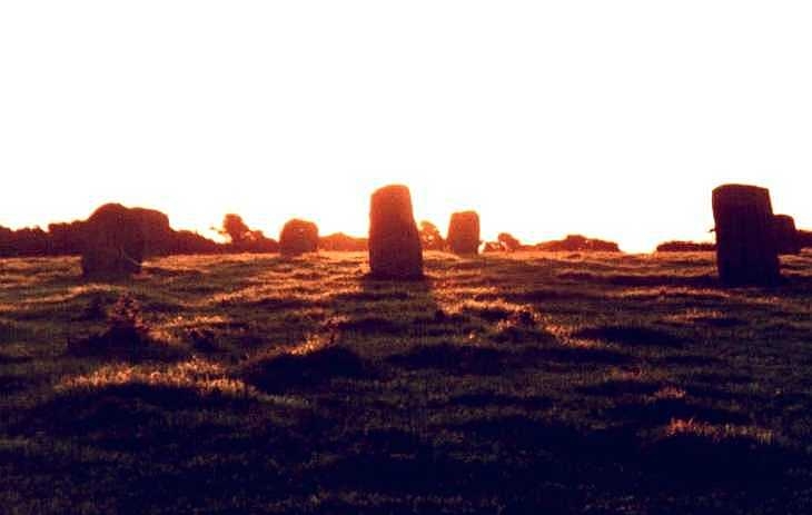 Merry Maidens at sunrise, Cornwall