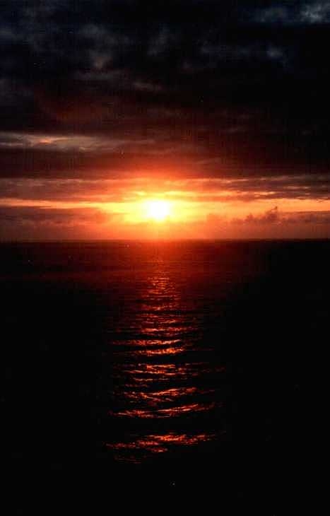 Sunset over sea, Cornwall