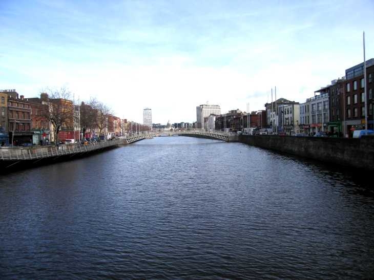 The River Liffey and Ha'penny Bridge, Dublin, Ireland