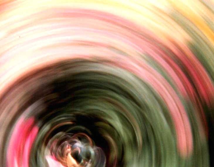 Experimental photography. Garden. Painting with light