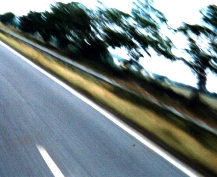 Experimental photography. From a speeding motorcycle