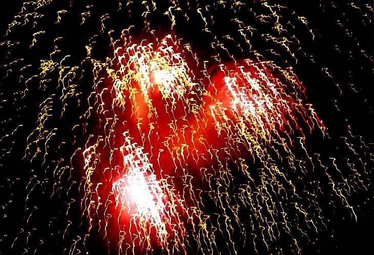 Invasion of alien light. Firework display, London