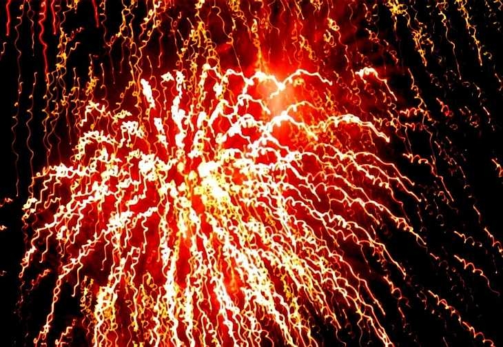 Fire-rain. Firework display, London