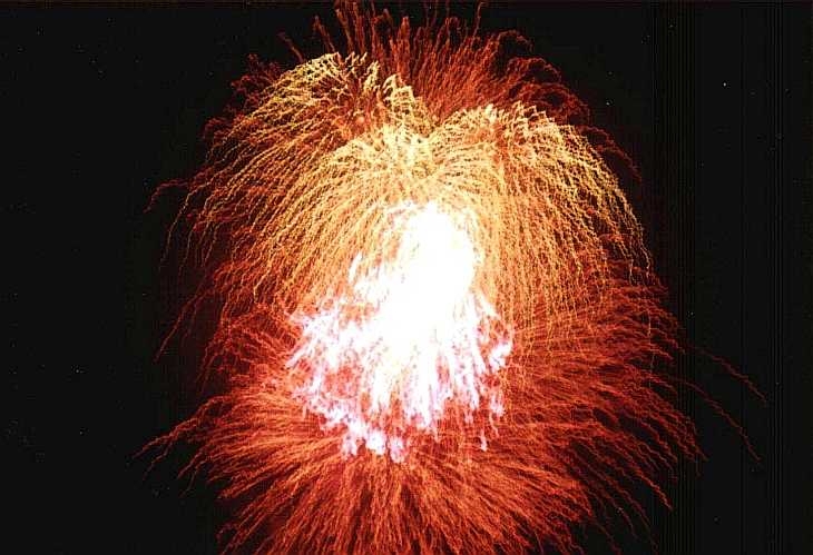 Fire-flower. Firework display, London