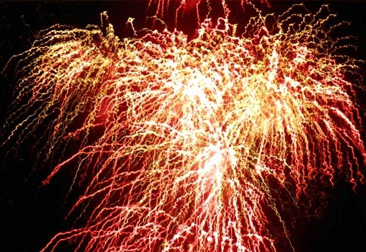 Fire-bloom. Firework display, London