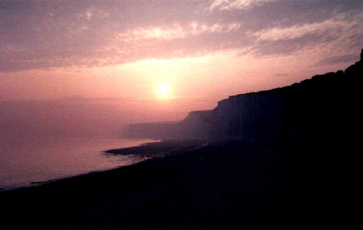 Sunset near Birling Gap, Sussex, south coast