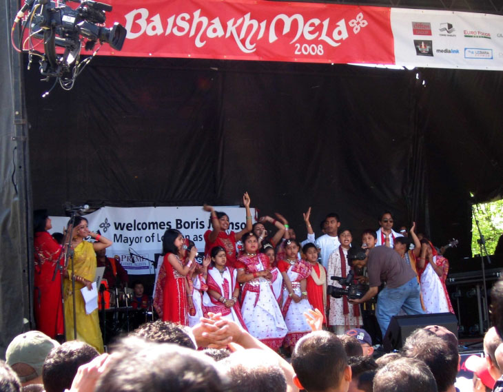 The stage at The Baishakhi Mela