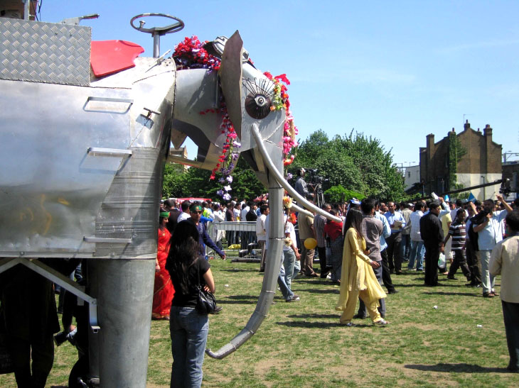 Elephant and visitors at The Baishakhi Mela