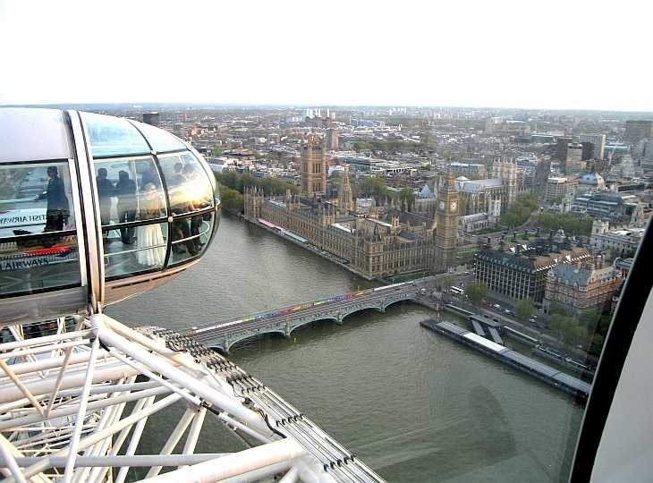 The Thames and The Houses of Parliament from The London Eye