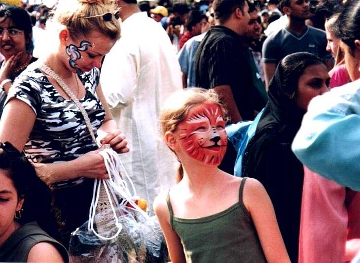 Face paint at the Baishakhi Mela in Brick Lane, London 2001