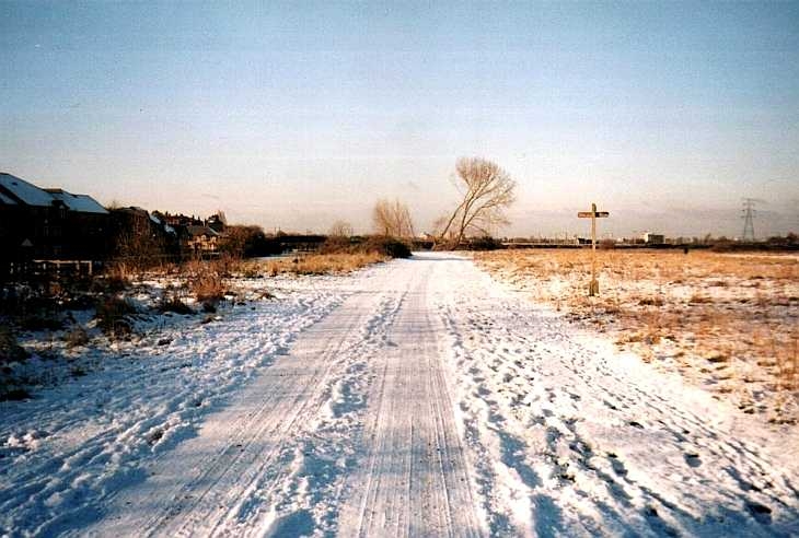 Snow tracks, Walthamstow Marshes, East London