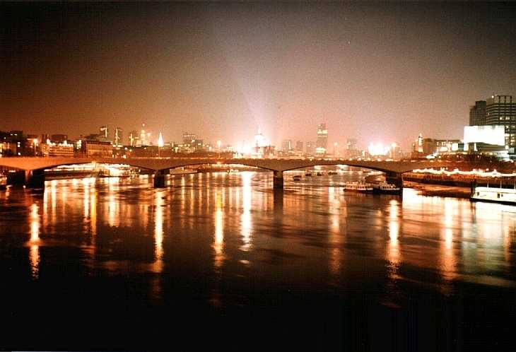 Thames view, London at night