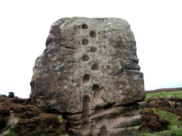 Close-up of The Cork Stone on Stanton Moor