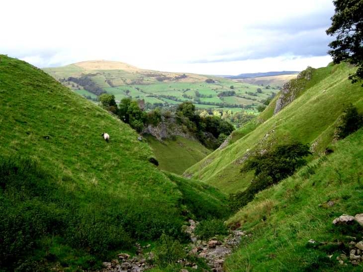 Looking down from Cavedale, Castleton