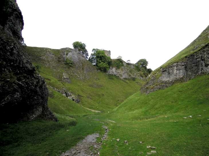 Cave Dale, beneath Peveril Castle in Castleton