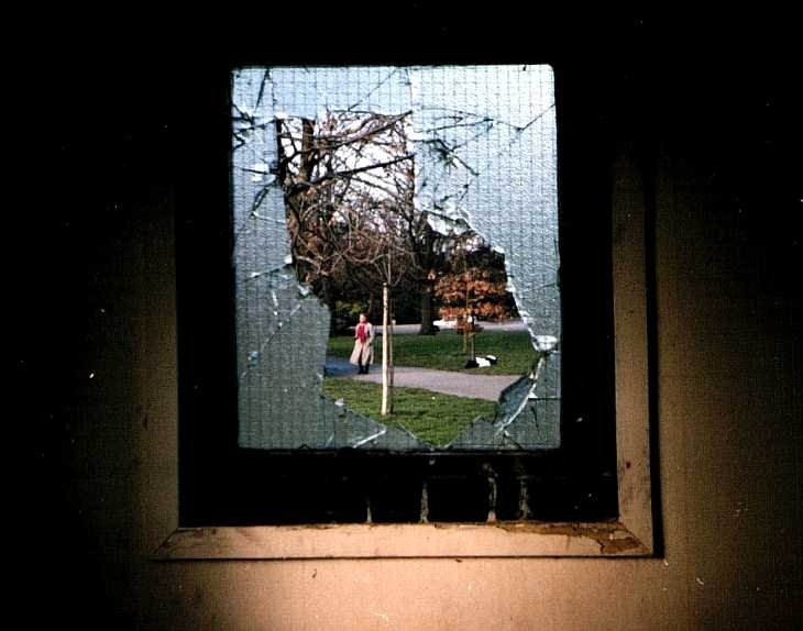 Broken window, Regent's Park, London