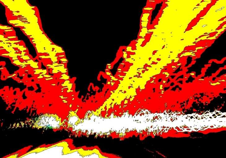 Posterization: Motorway lights from a moving car