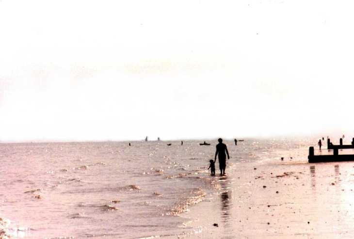 Woman and child, Worthing beach, Sussex