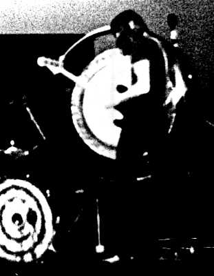 Roger Waters in Pink Floyd. Grainy blow-up