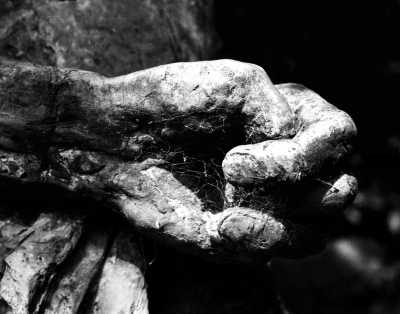 Cobwebbed hand