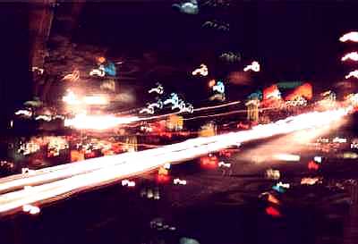 Lights on The Embankment, London at night