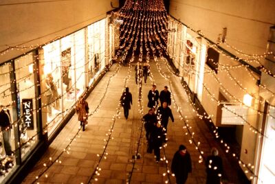 London, Angel, Islington, Christmas lights