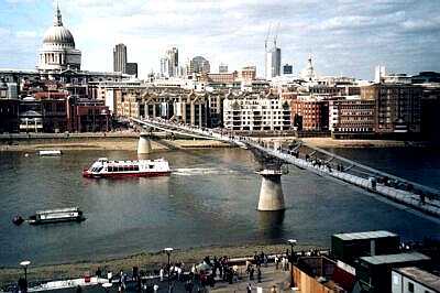 London, The Millennium Bridge, St Paul's Cathedral, River Thames