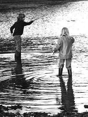 Children fishing, Hammersmith, London