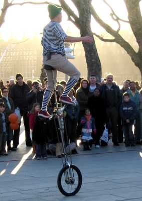 Unicyclist London, South Bank