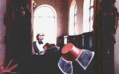 Surreal scene in a museum