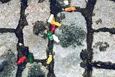 Colour study - Jelly babies on road