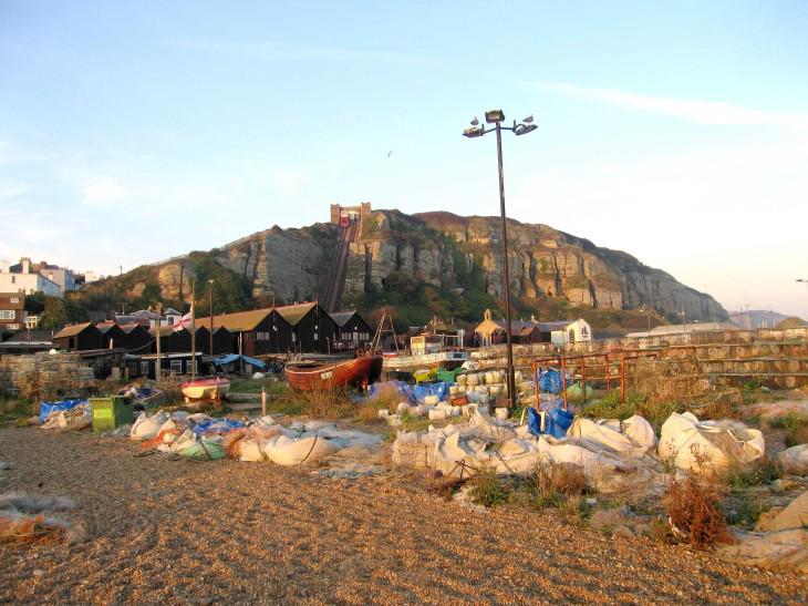 East Hill from the beach at Hastings